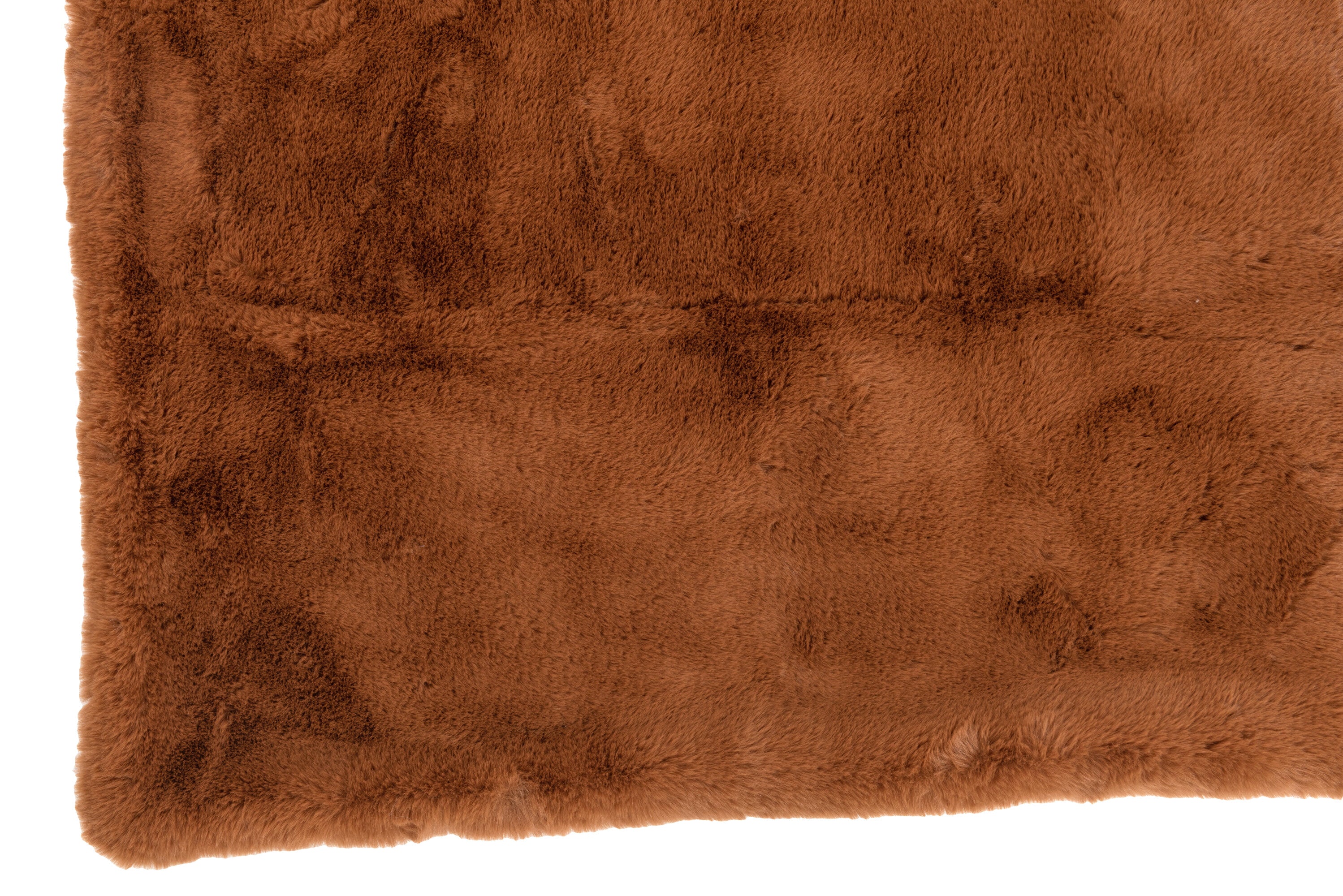 Plaid polyester marron sienne - J-LINE