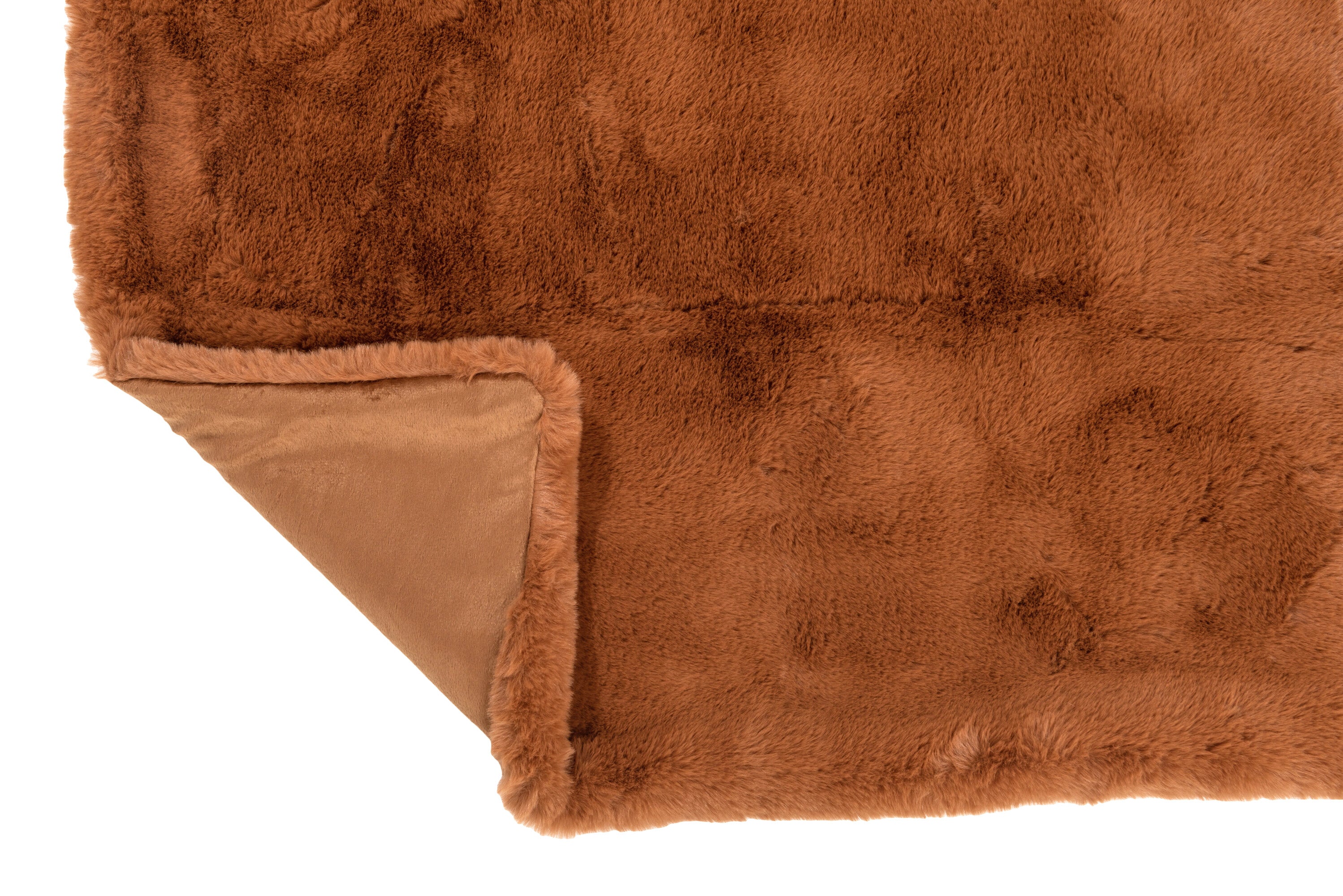 Plaid polyester marron sienne - J-LINE