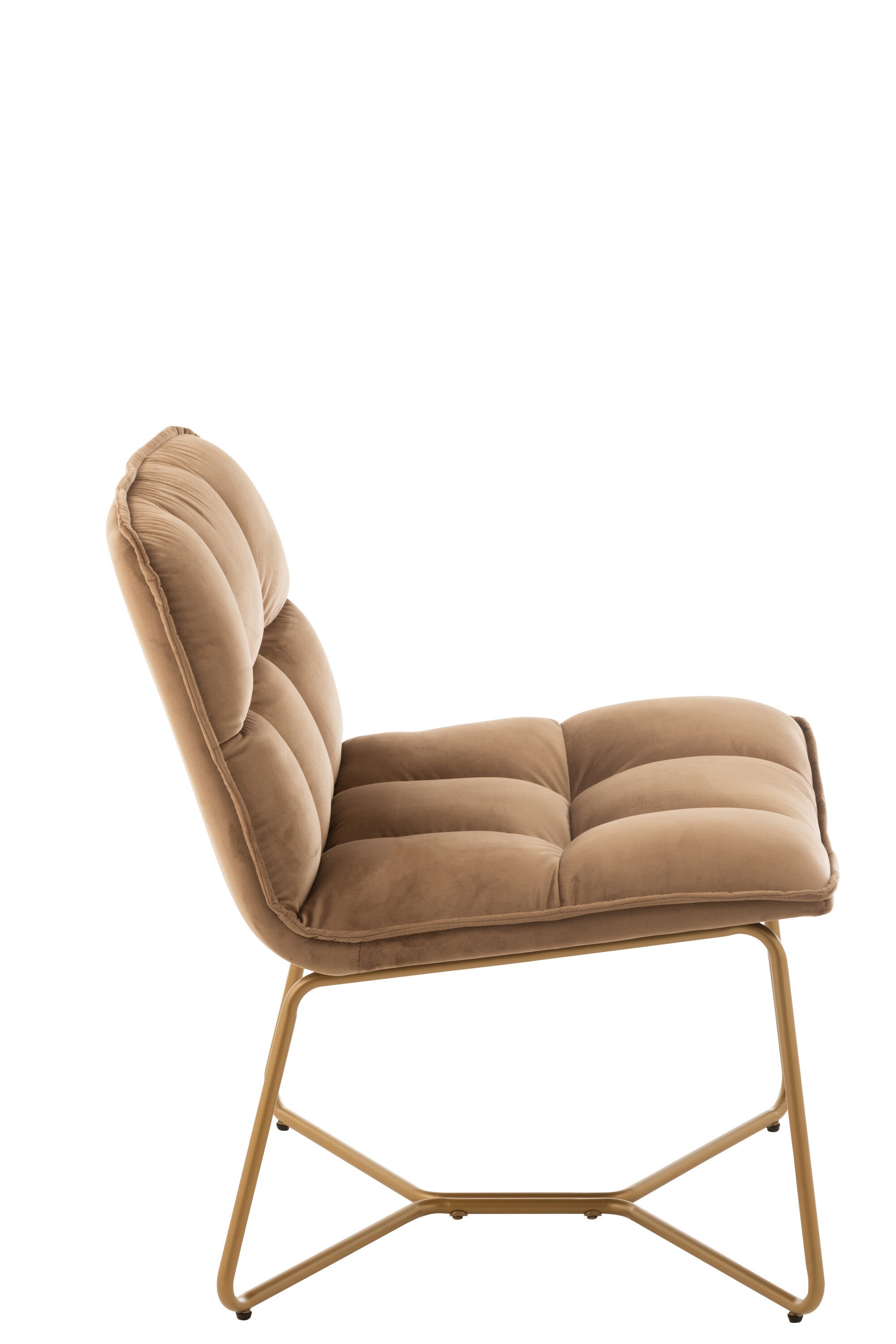 Lounge zetel Lisa Metaal/Textiel Bruin - J-LINE