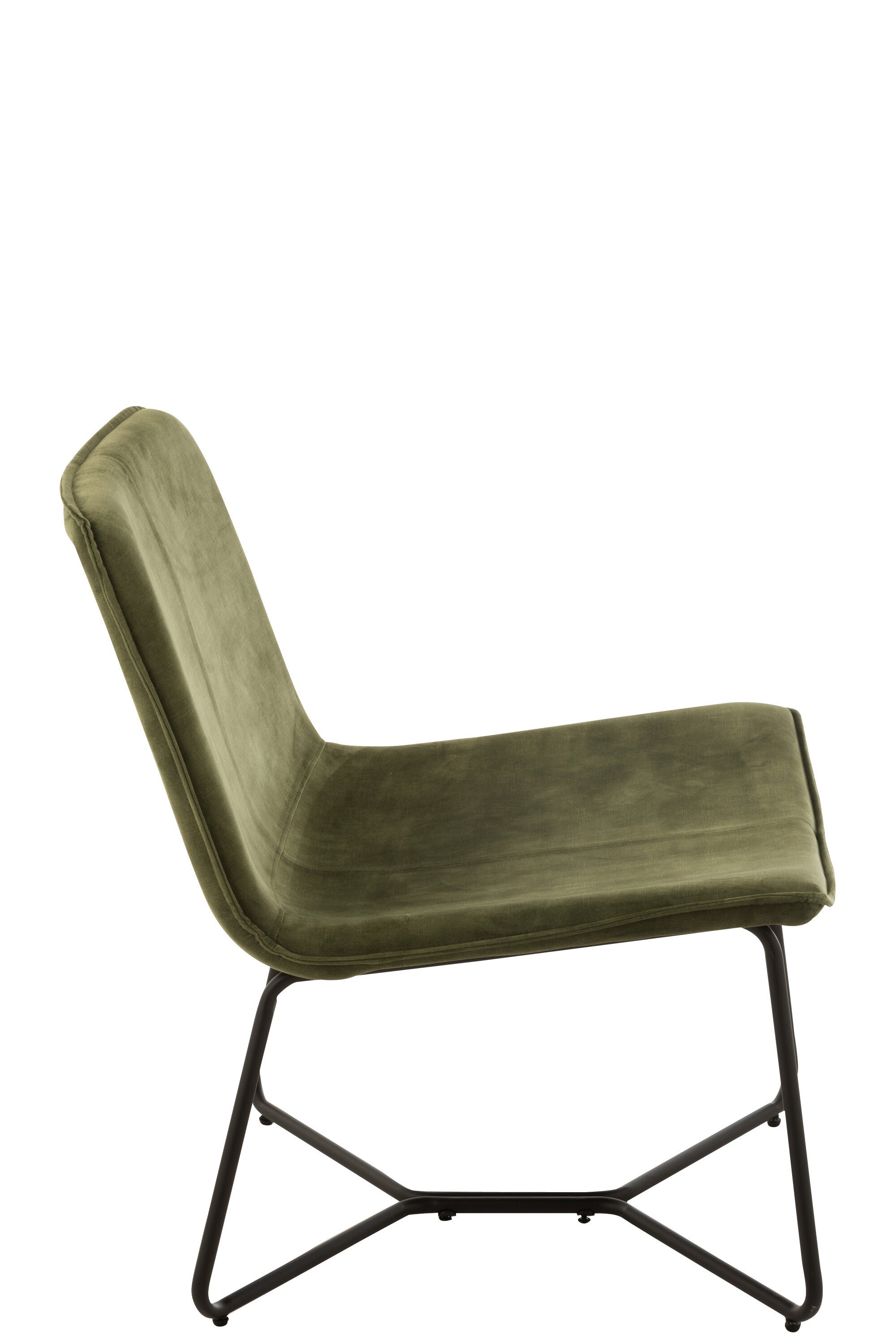 Lounge stoel Isabel Metaal/Textiel Groen - J-LINE