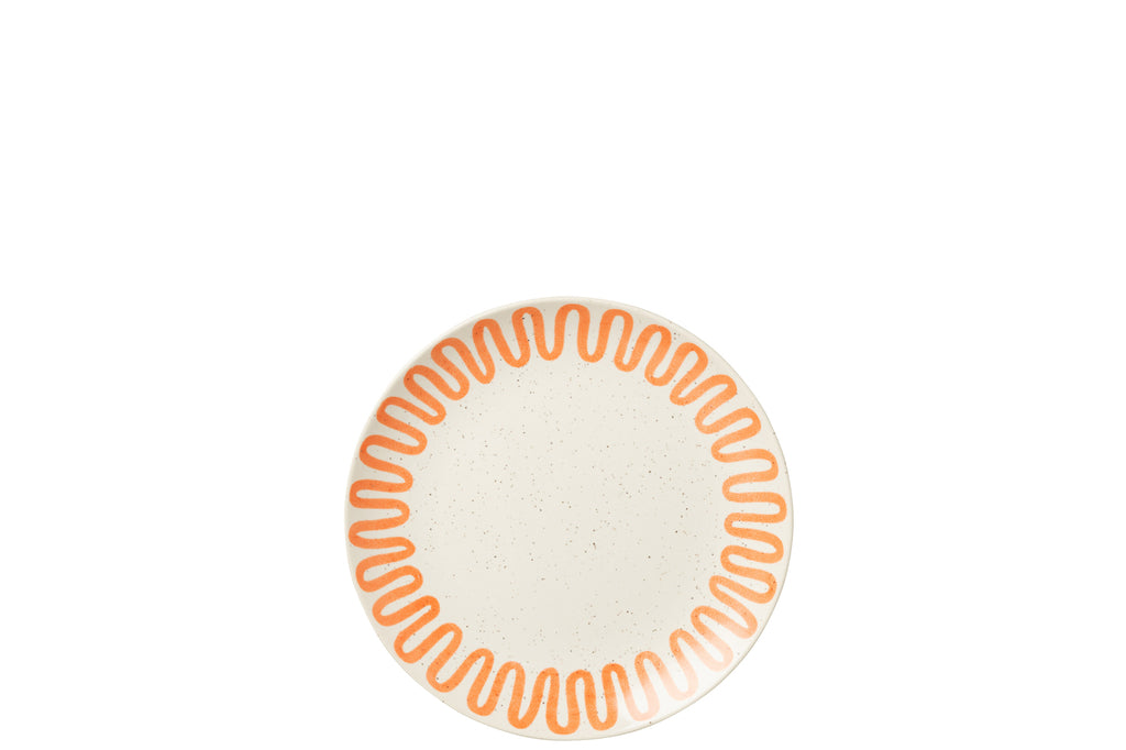 Assiette Courbe en Porcelaine Orange S - J-LINE