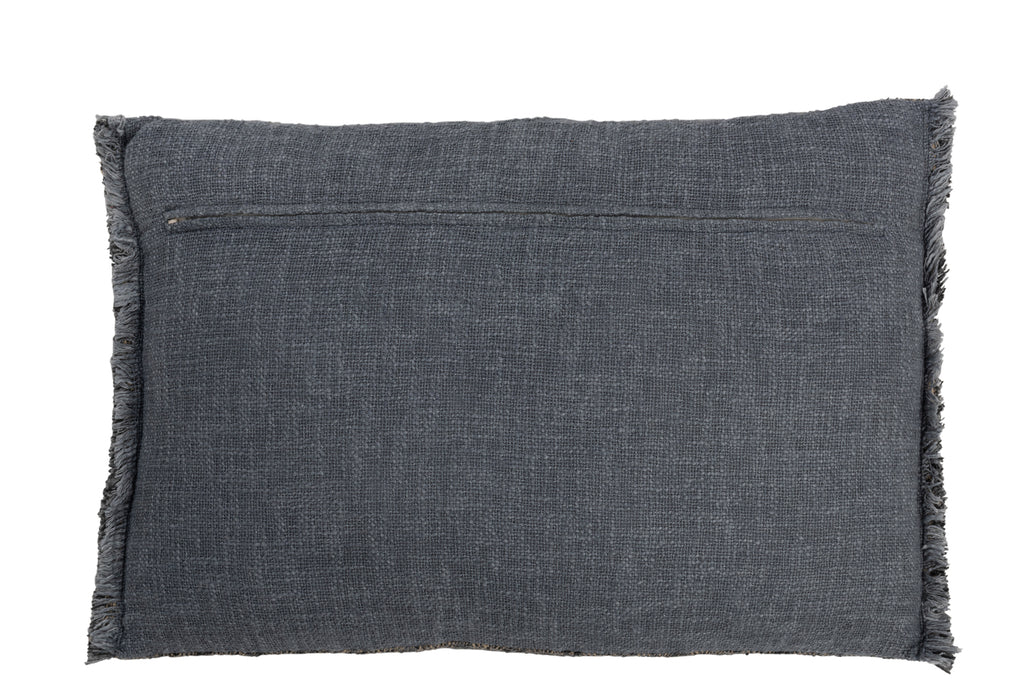 Kussen Etnisch Katoen Blauw/Beige - J-LINE