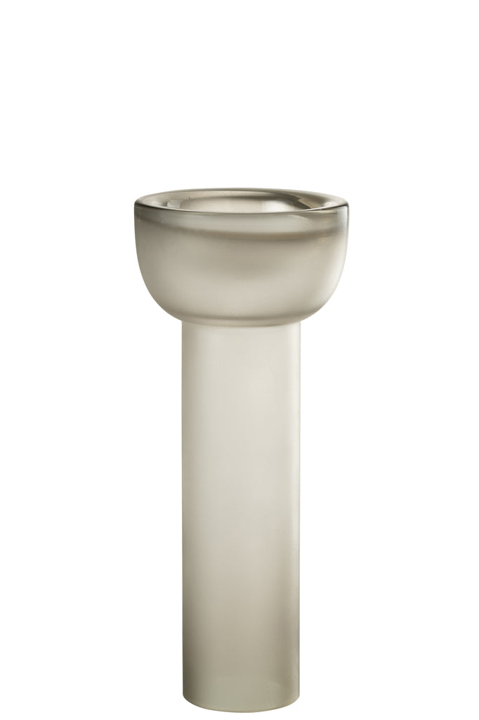 Vaas/Kaarsenhouder Yara Glas Greige L - J-LINE