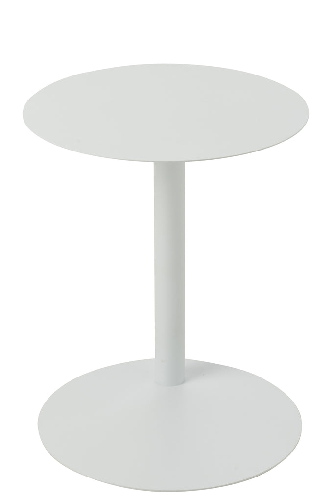 Bijzettafel rond metaal wit - J-LINE
