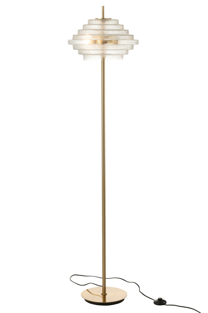 Lampadaire transparent en métal et verre - J-LINE