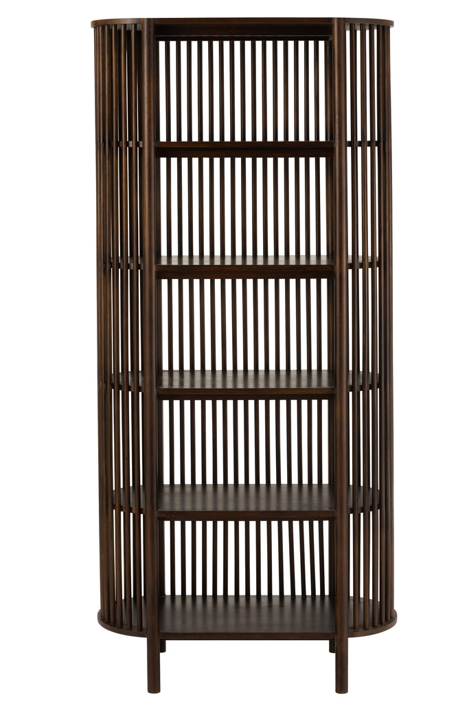 Étagère Conie 5 étagères Bois de manguier Marron foncé - J-LINE
