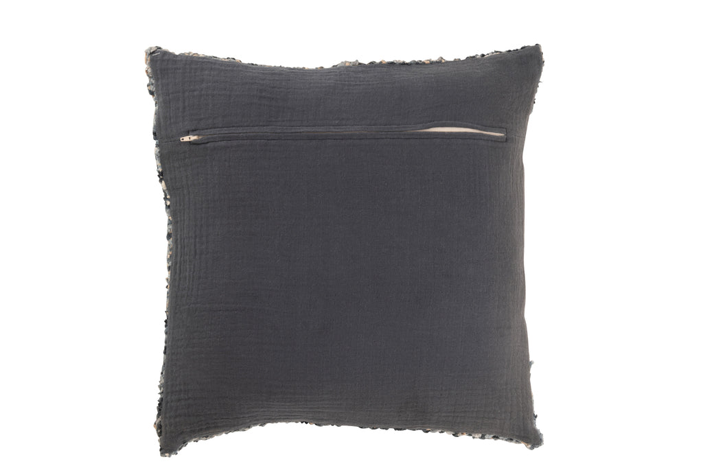 Kussen Tweed Acryl/Katoen Blauw/Wit - J-LINE