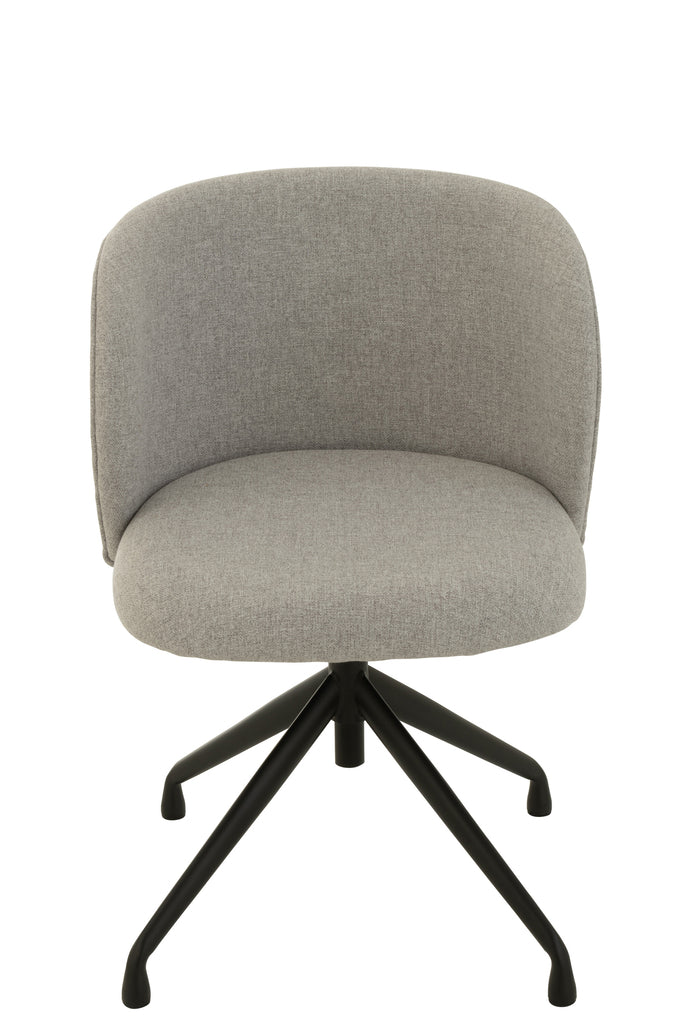 Chaise réglable et rotative Lin Gris - J-LINE
