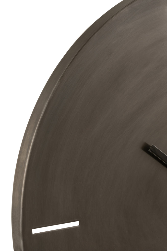 Klok Ronde Metaal Donkergrijs L - J-LINE