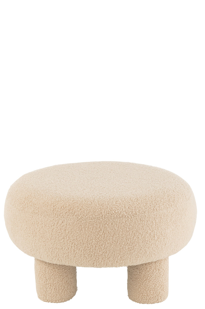 Kruk Teddy bouclé beige - J-LINE