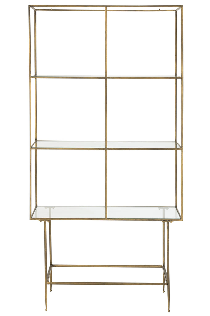 Bibliothèque 3 étagères Métal/Verre - J-LINE