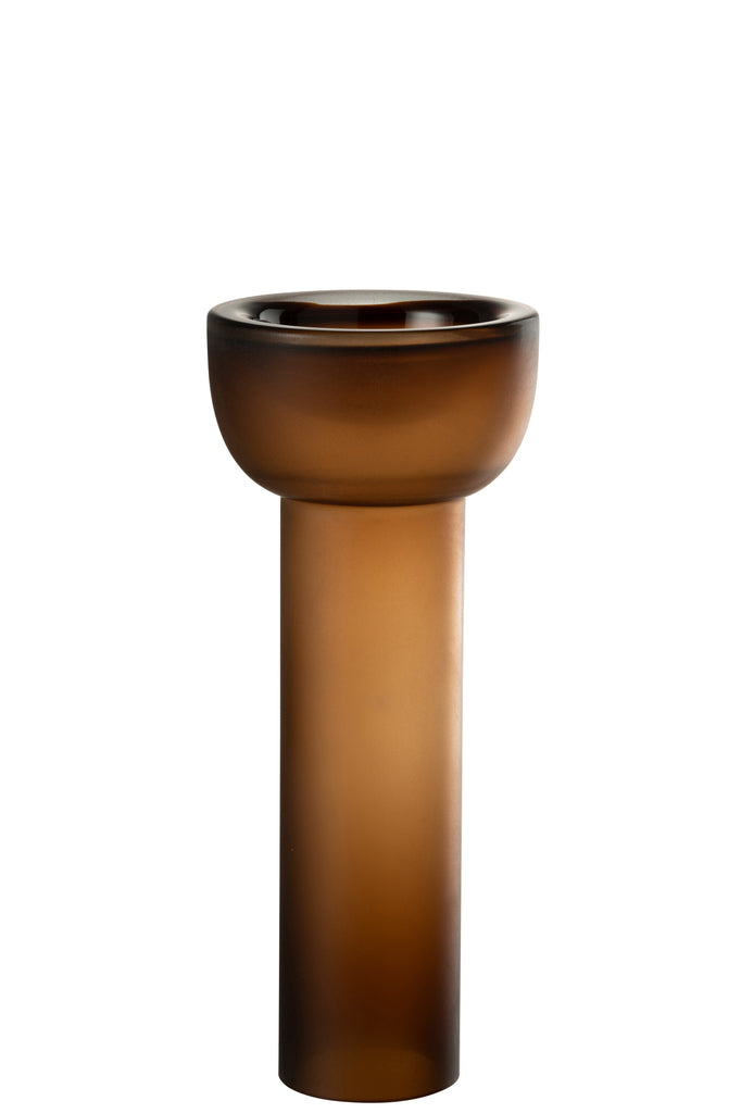Vaas/Kaarsenhouder Yoko Glas Bruin L - J-LINE