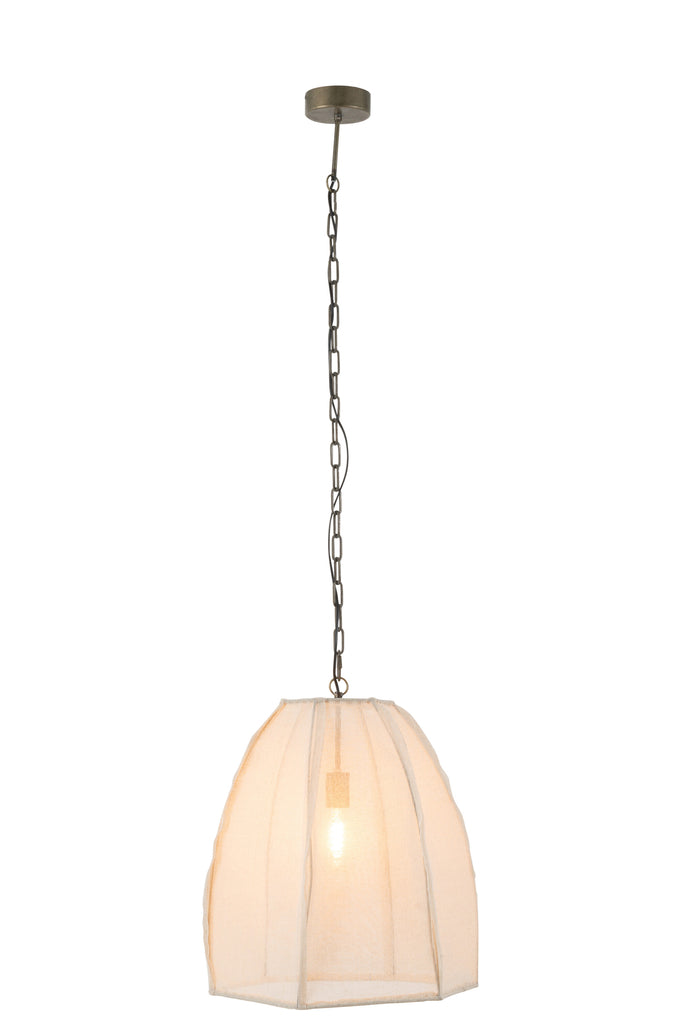 Hanglamp Peer Linnen/IJzer Wit S - J-LINE