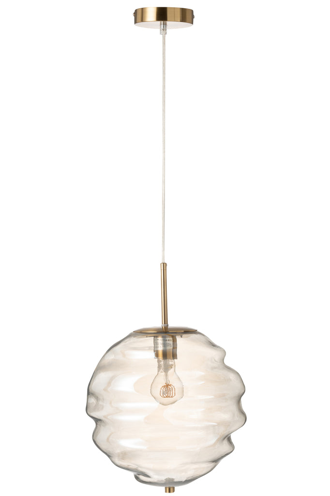 Hanglamp Honingraat Glas Cognac - J-LINE