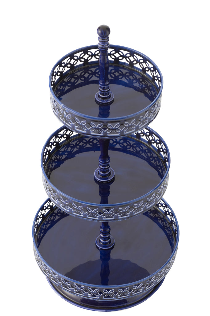 Taartplateau IJzer Blauw - J-LINE
