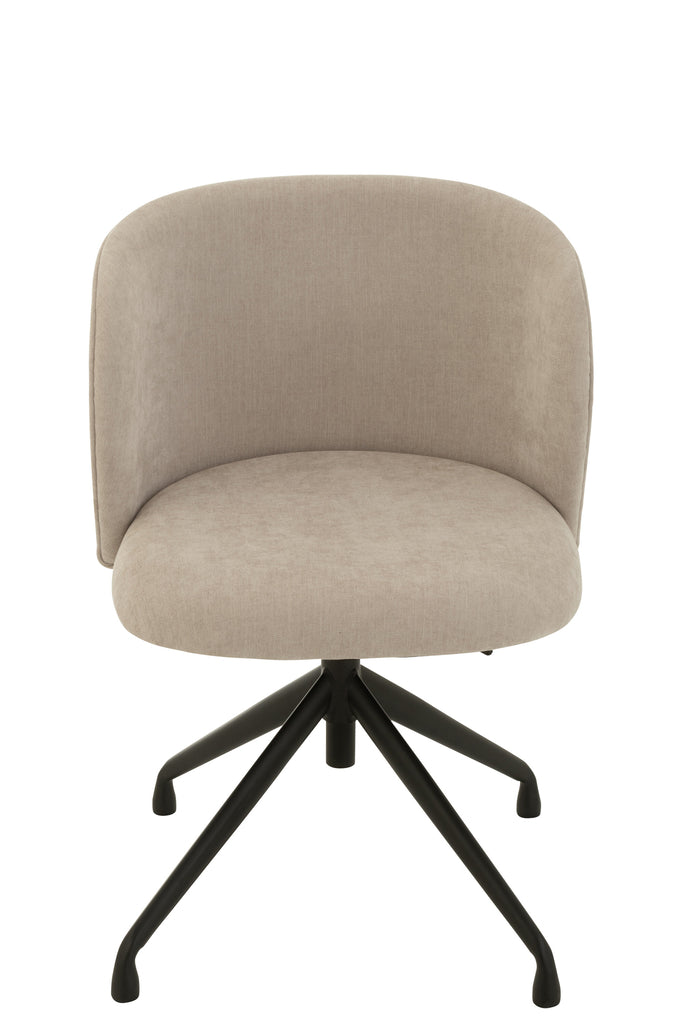 Chaise textile réglable et rotative, Beige - J-LINE