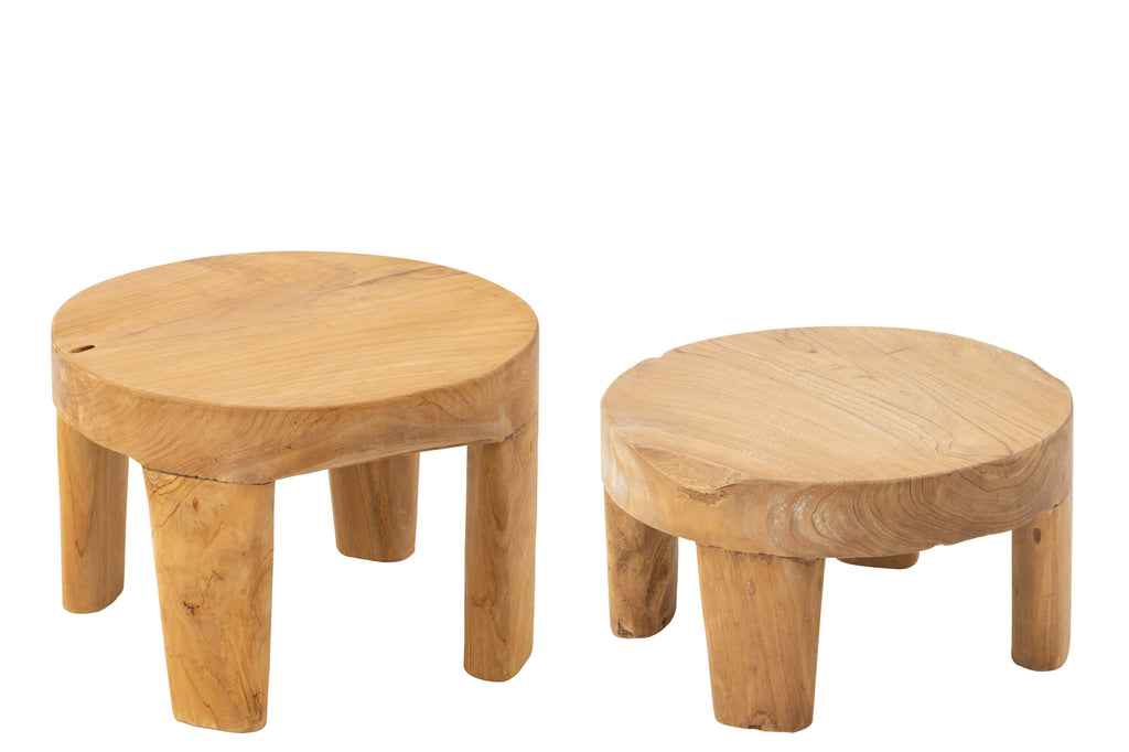bijzettafels S/2 teakhout - J-LINE