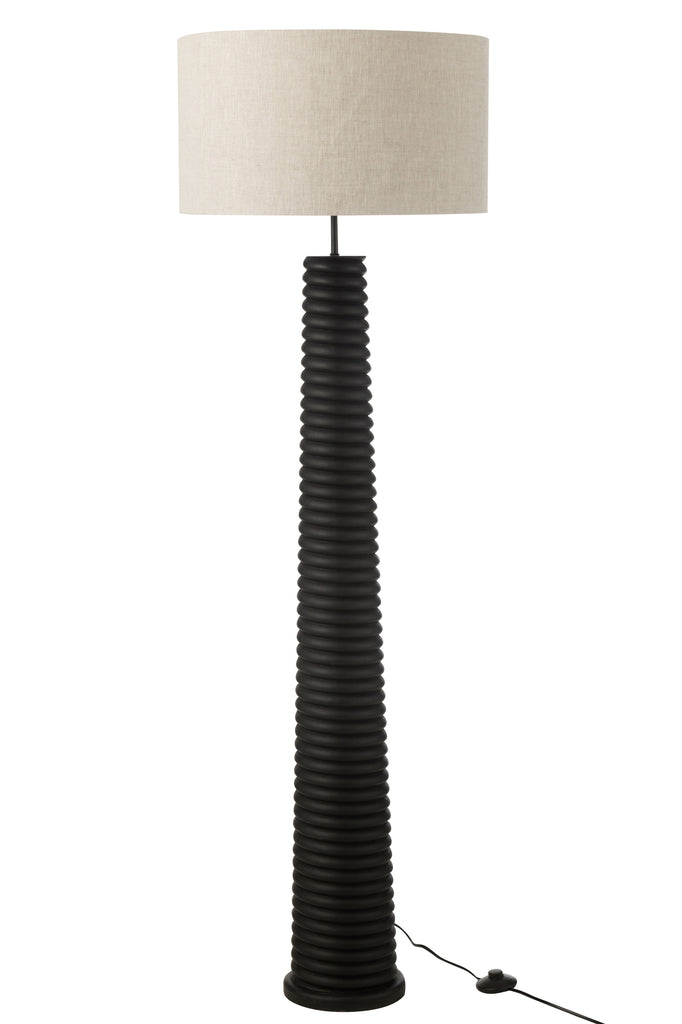 Lampadaire en bois d'Ailanthus, noir/gris - J-LINE