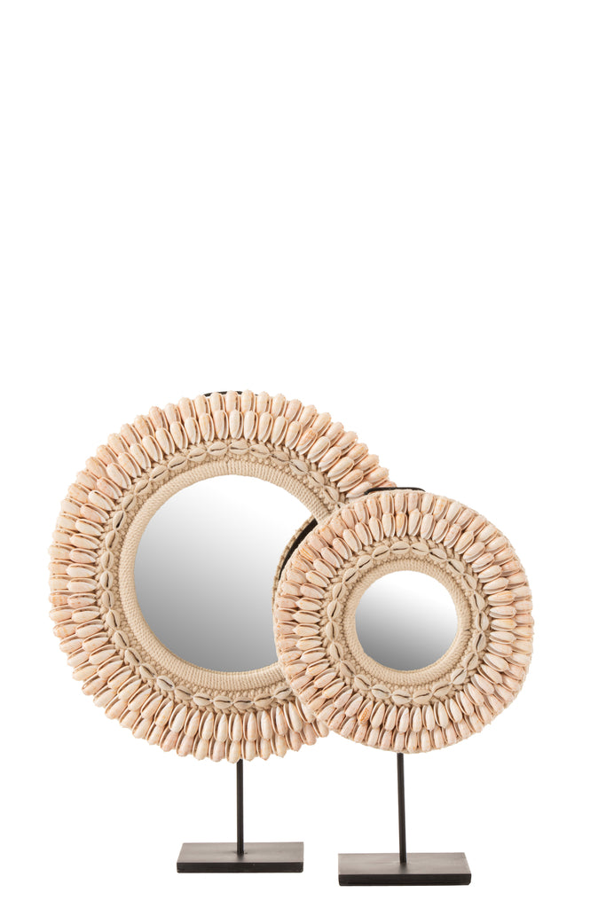 Miroir sur pied Mona Coquillages Rose Clair L - J-LINE