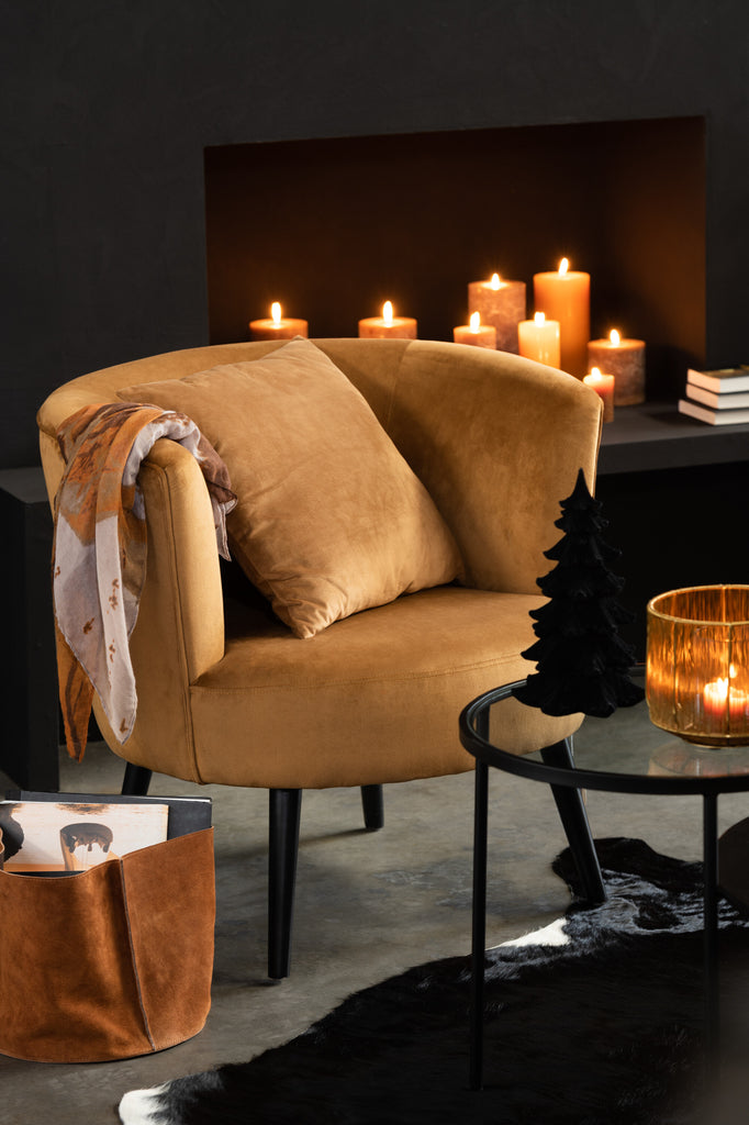 Ronde mand leder cognac - J-LINE