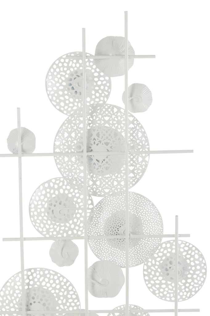 Wanddecoratie Bloemen Metaal Wit - J-LINE