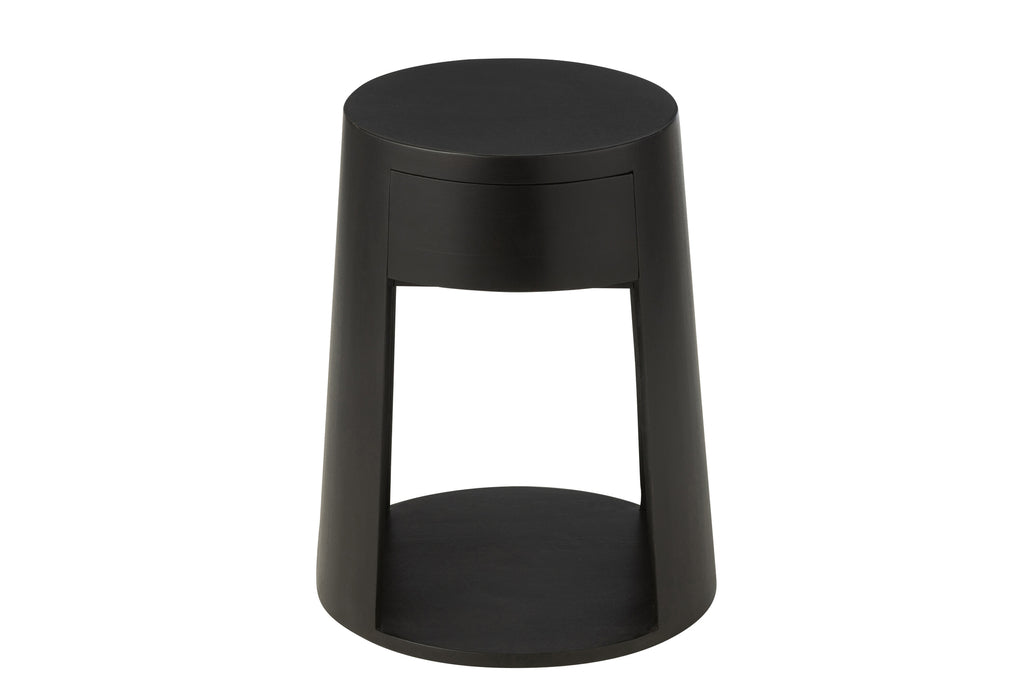 Bijzettafel mangohout/MDF zwart - J-LINE