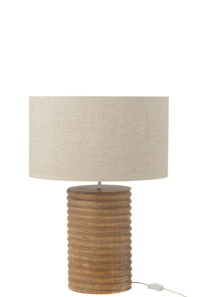 Lampe de table en bois d'Ailanthus, gris - J-LINE