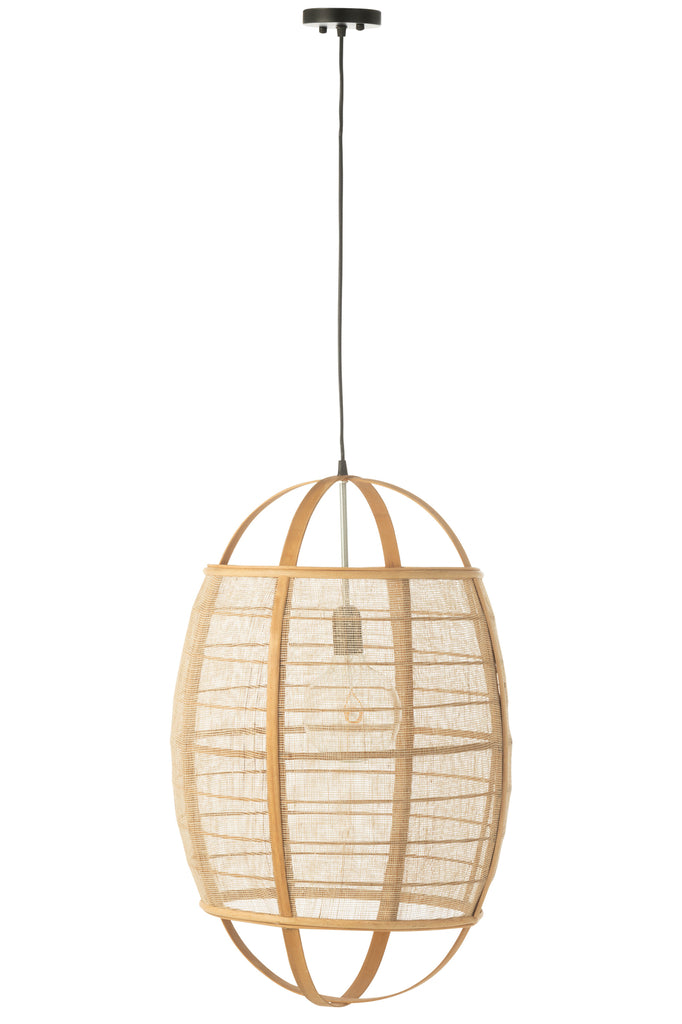 Hanglamp Ion Linnen/Bamboe Natuurlijk L - J-LINE