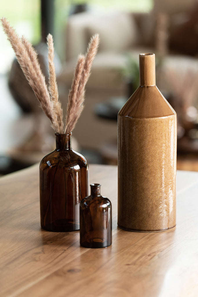 Vaas Hoog Keramiek Bruin S - J-LINE