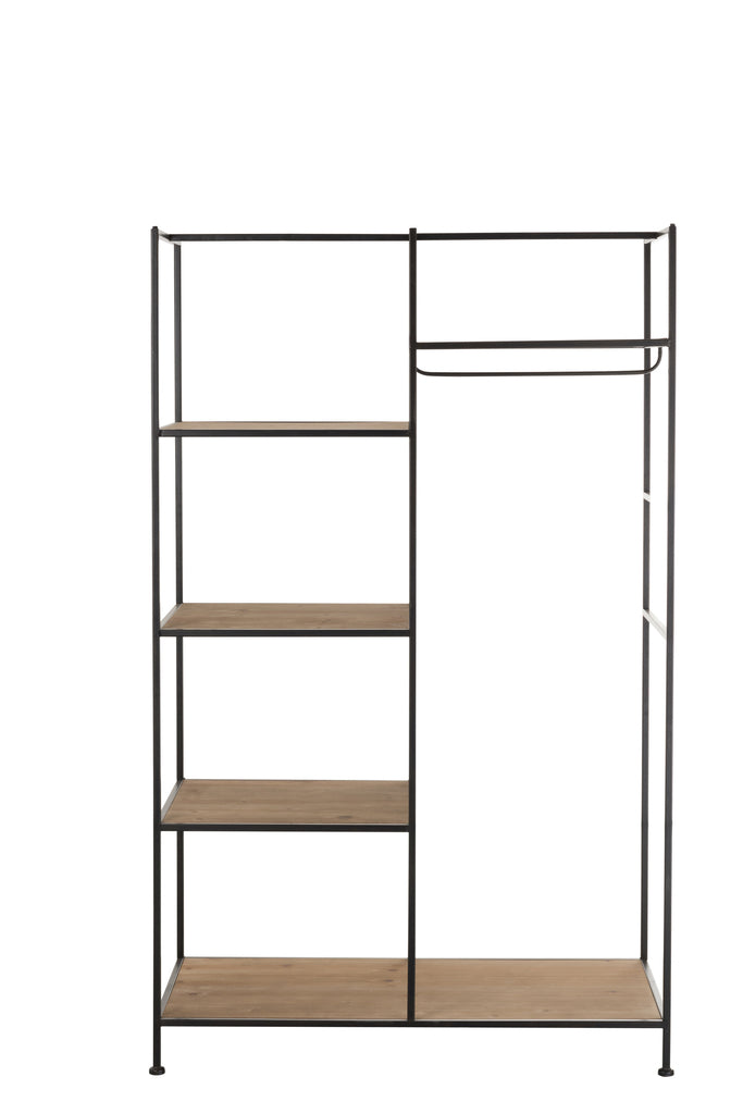 Étagère Métal/Bois Noir J-LINE