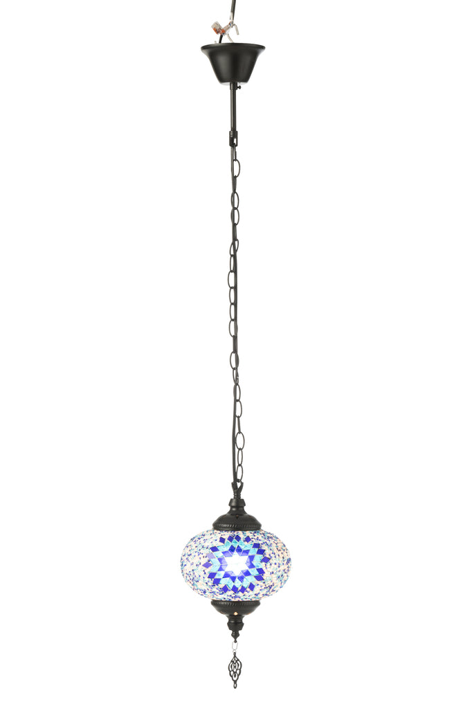 Hanglamp Mozaïek Glas/Metaal Blauw S - J-LINE