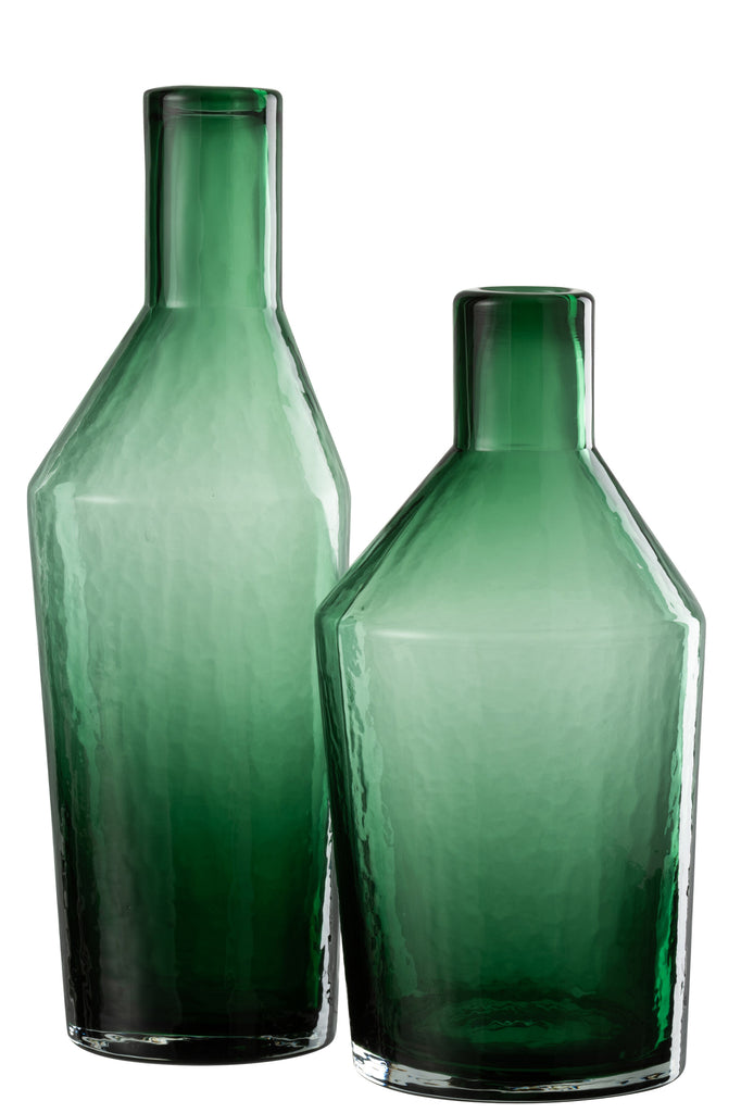 Fles Decoratief Glas Groen L S - J-LINE