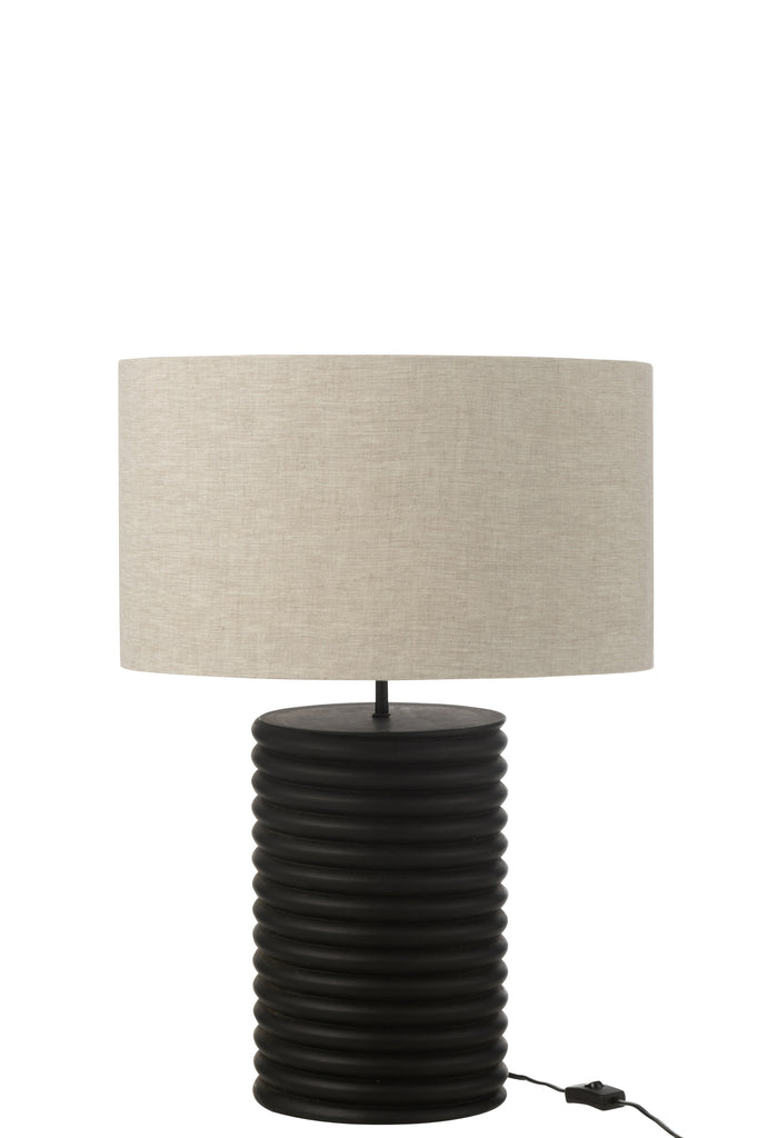 Lampe de table Ailanthus bois noir/gris - J-LINE