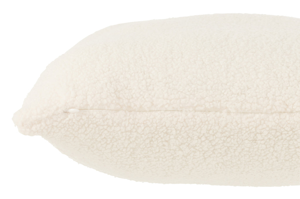 Kussen Teddy Bouclé Wit - - J-LINE