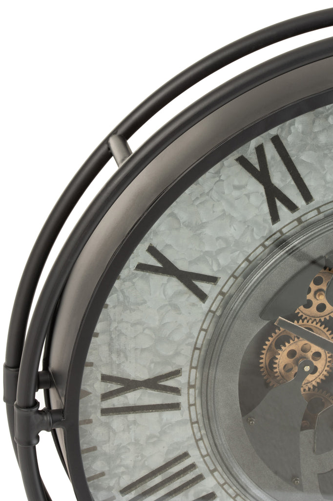 Klok met metalen rand, Romeinse cijfers S - J-LINE