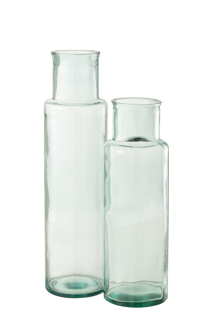 Vaas Cilinder Gerecycled Glas L - J-LINE