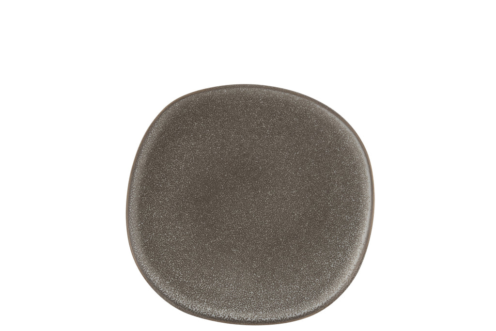 Assiette en céramique Louise Marron M - J-LINE