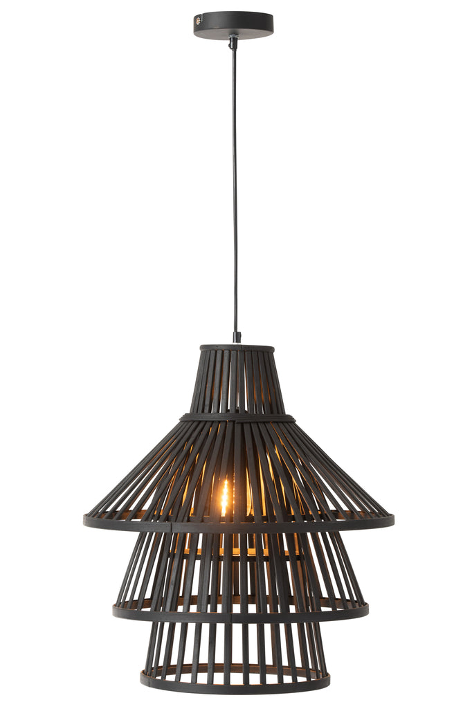 Hanglamp Lagen Bamboe Zwart L - J-LINE