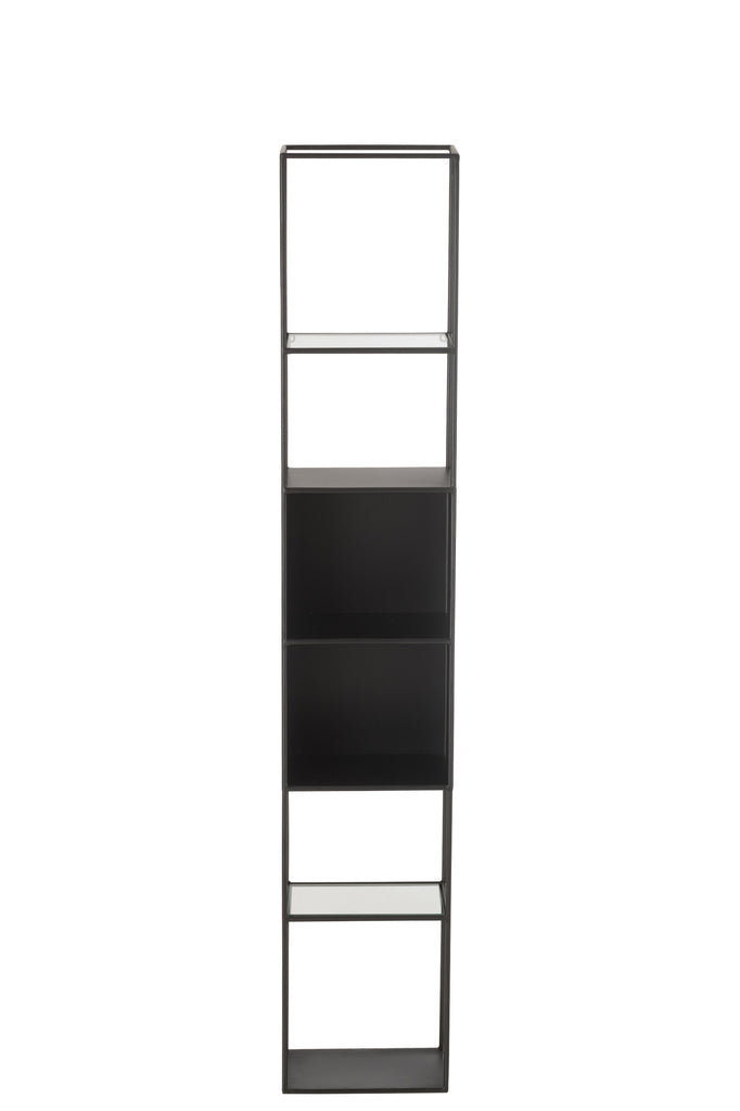 Boekenrek Ricard Metaal/Glas Zwart - J-LINE