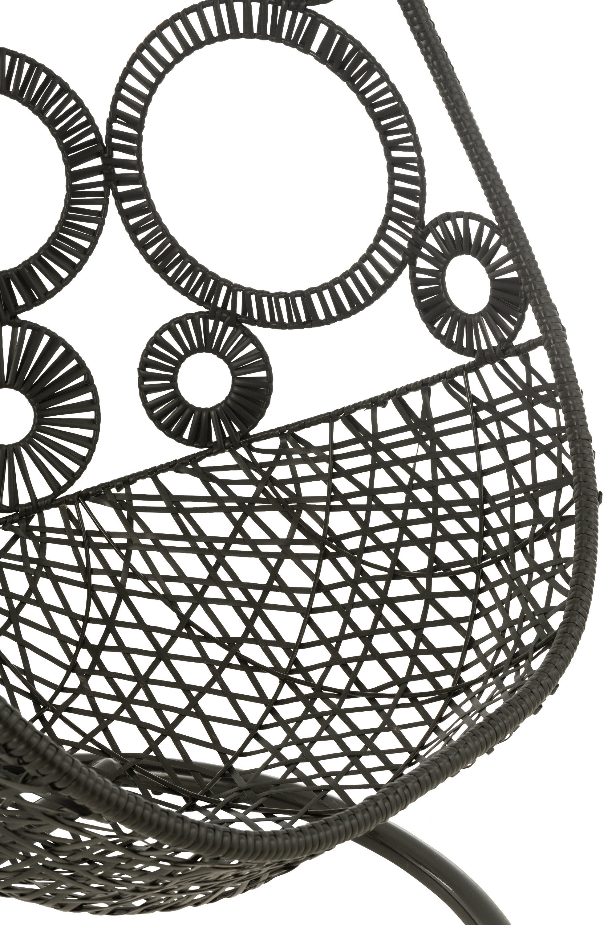 Hangstoel + Kussens Bula Metaal/Riet Zwart - J-LINE