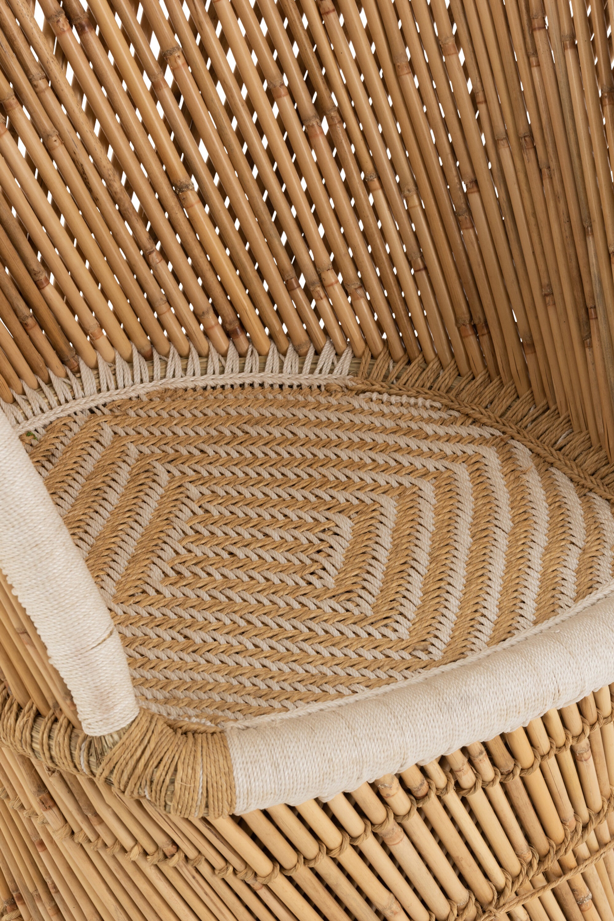 Stoel Bamboe Natuur/Wit - J-LINE
