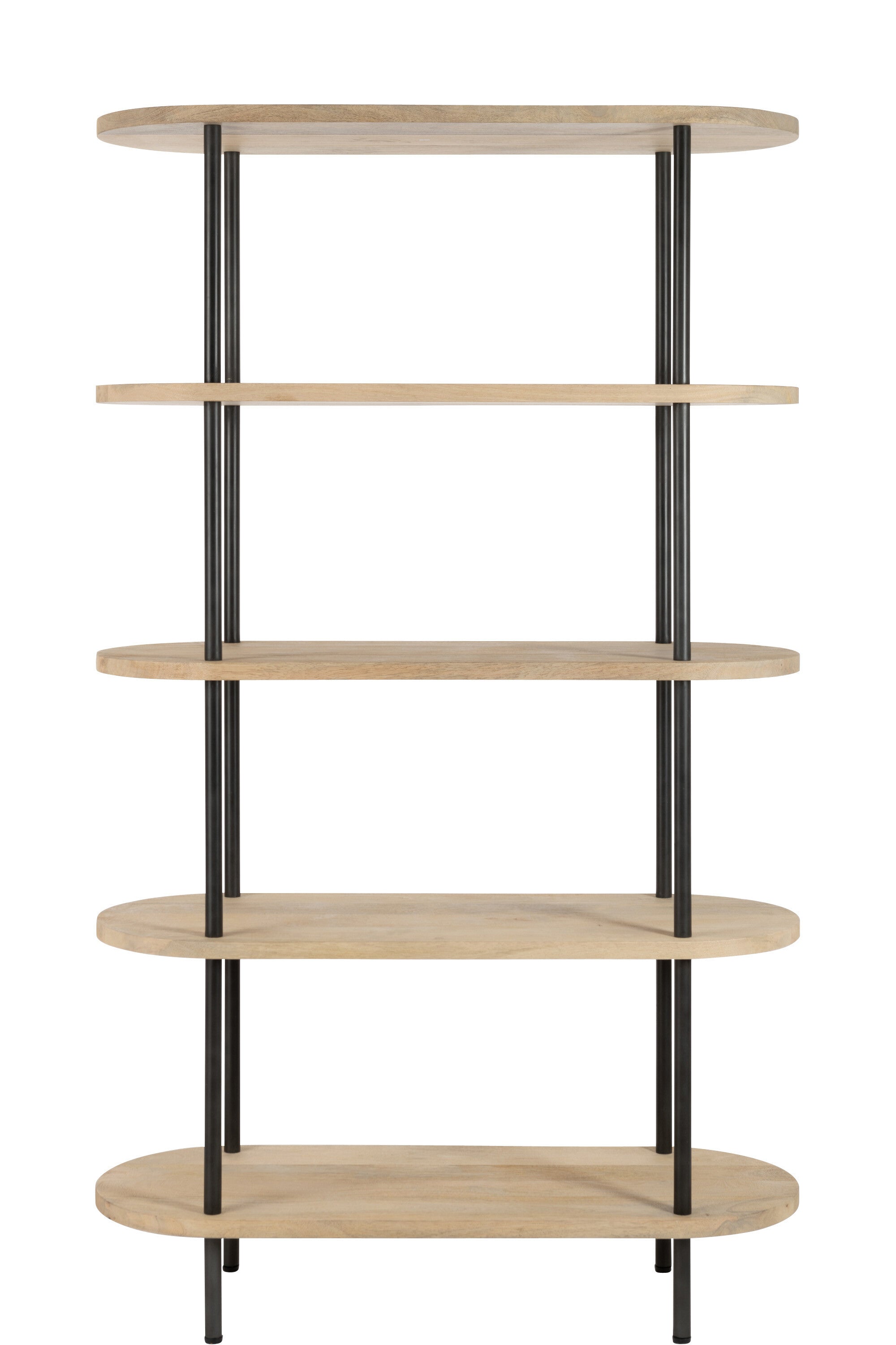 Boekenrek Eli 5 planken Mangohout/IJzer - J-LINE