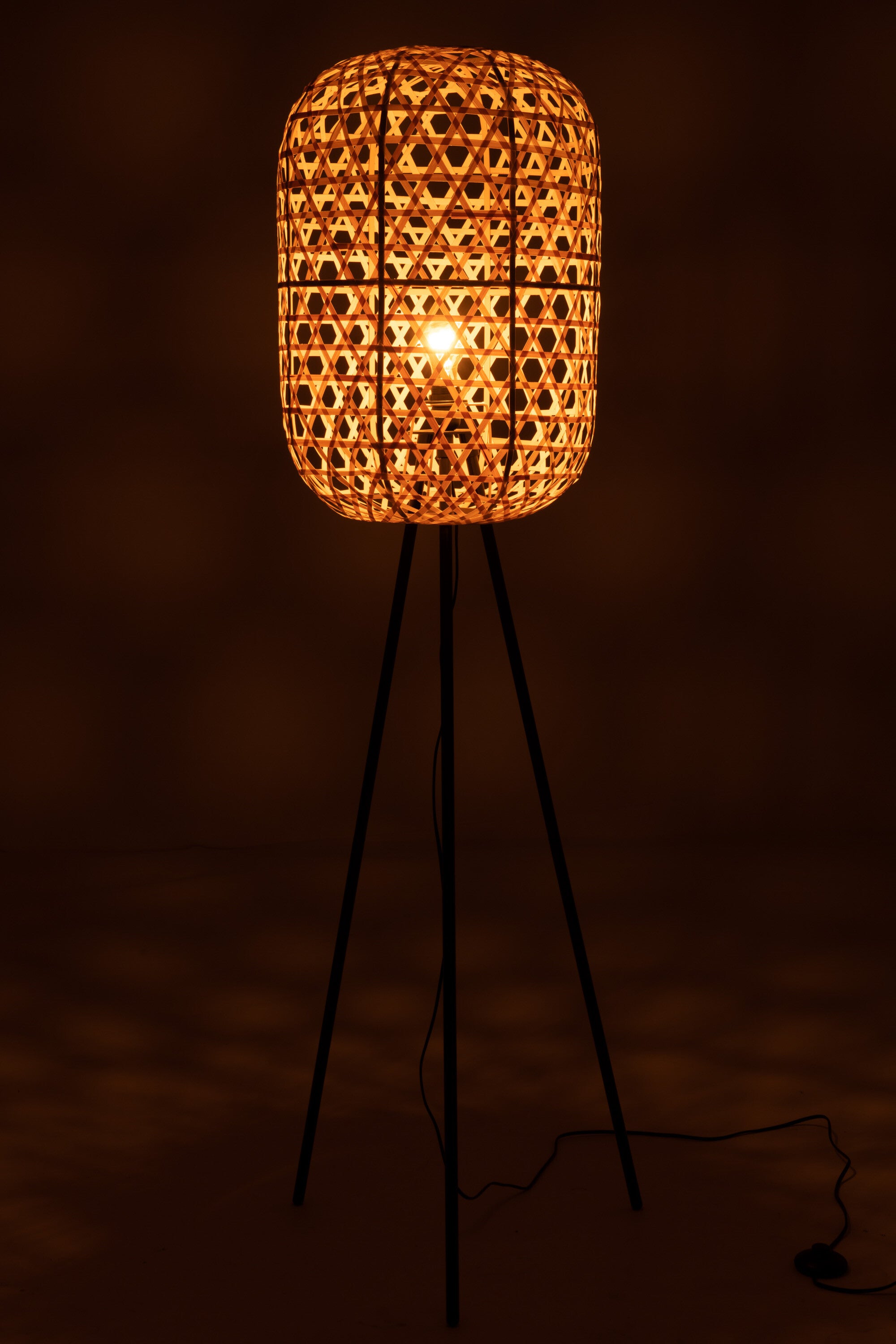 Lampadaire trépied en bambou et métal - J-LINE