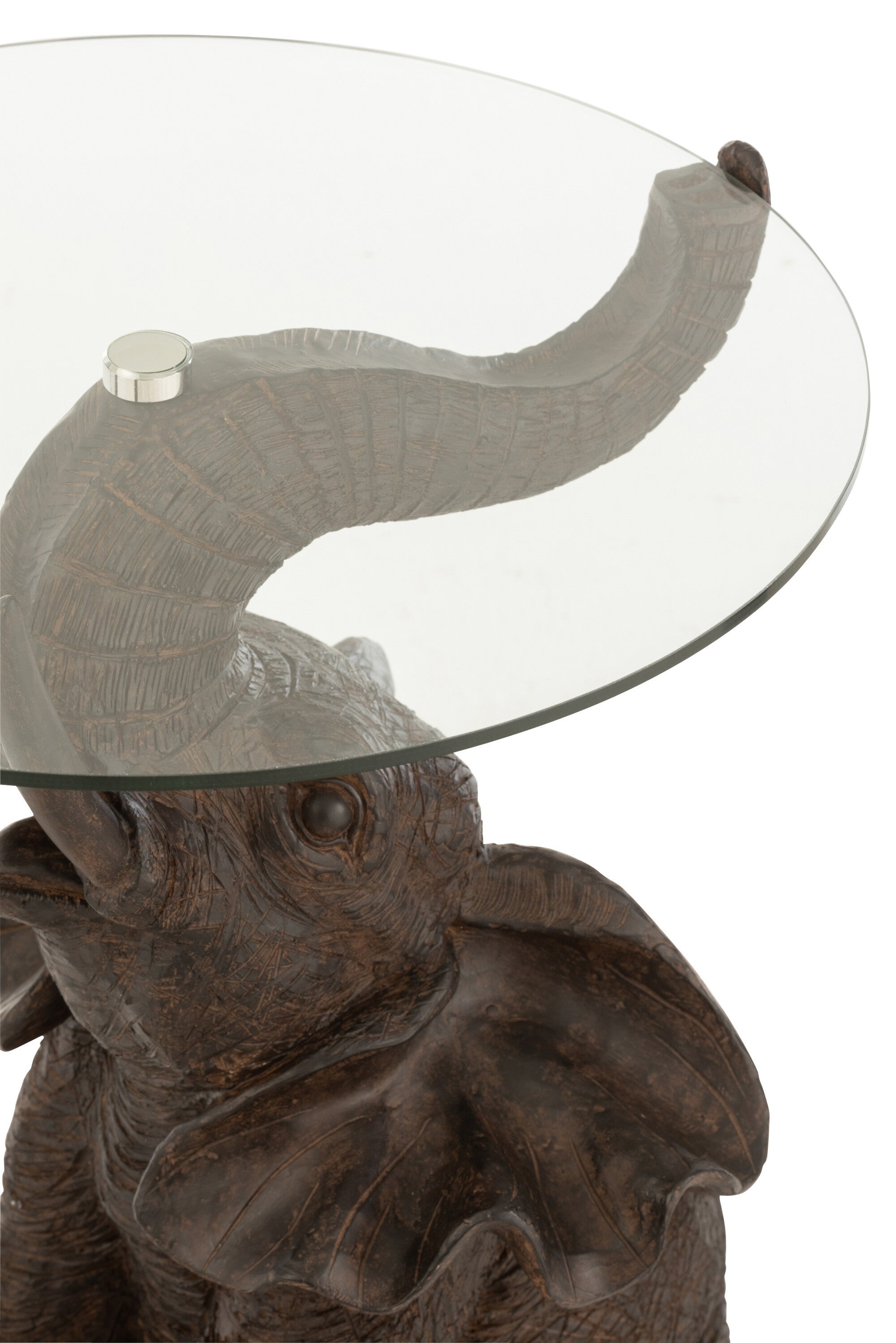 Bijzettafel Olifant glas donkerbruin J-LINE