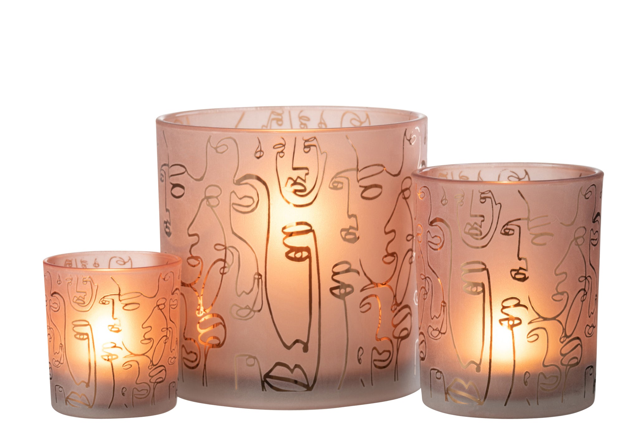 theelicht Glas Terracotta L - J-LINE