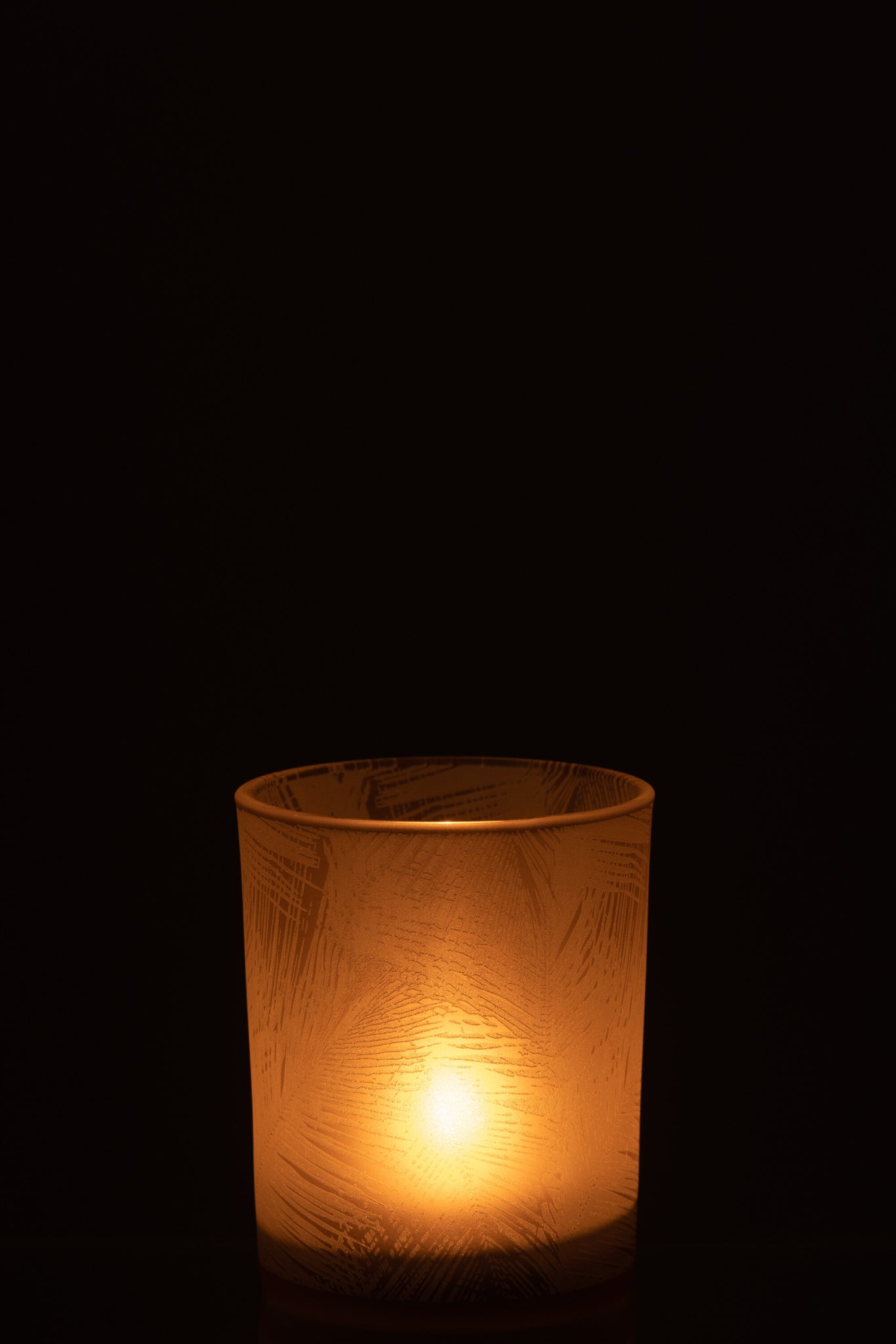 Theelicht Glas Beige M - J-LINE