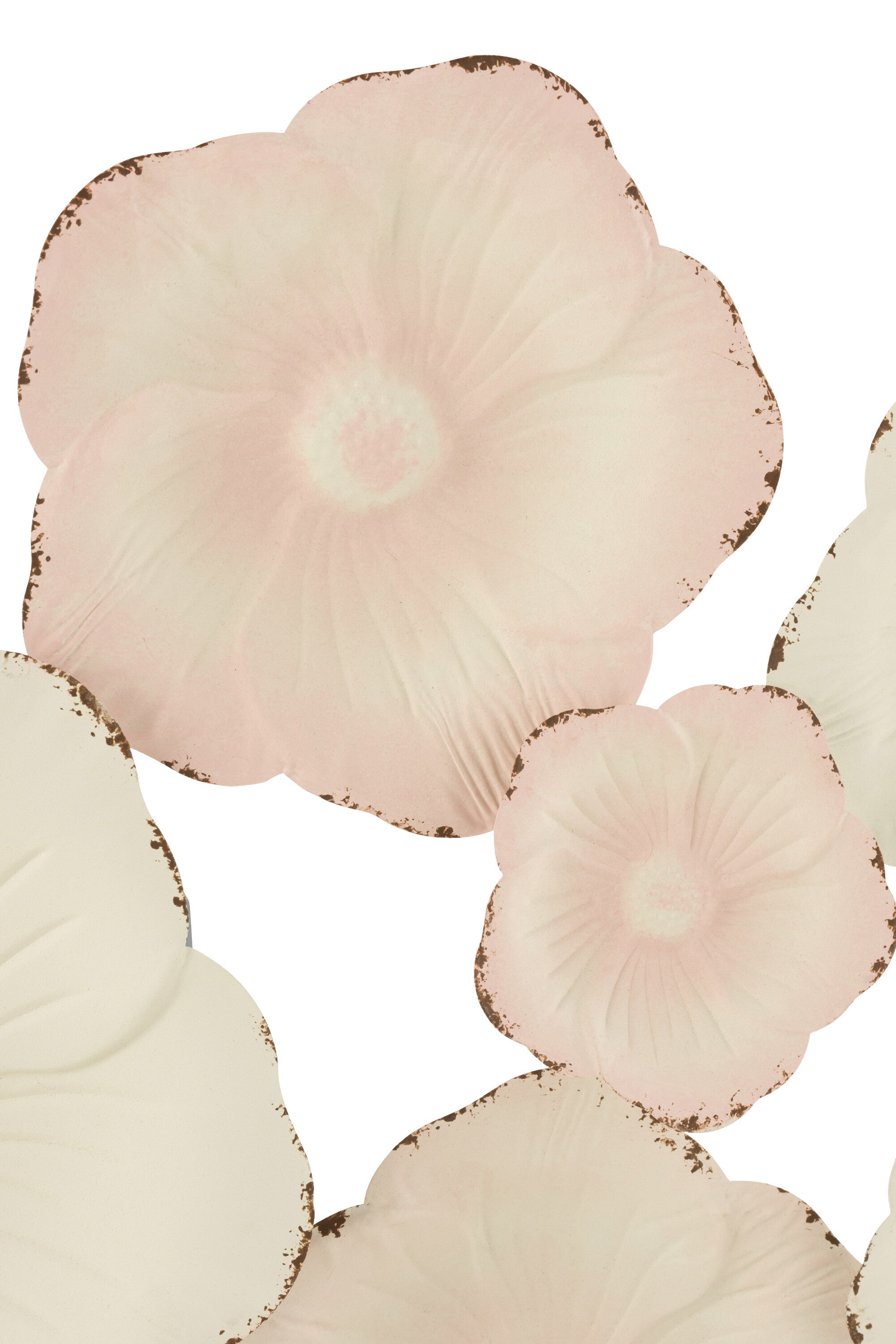 Wanddecoratie Bloemen Metaal Roze/Wit - J-LINE