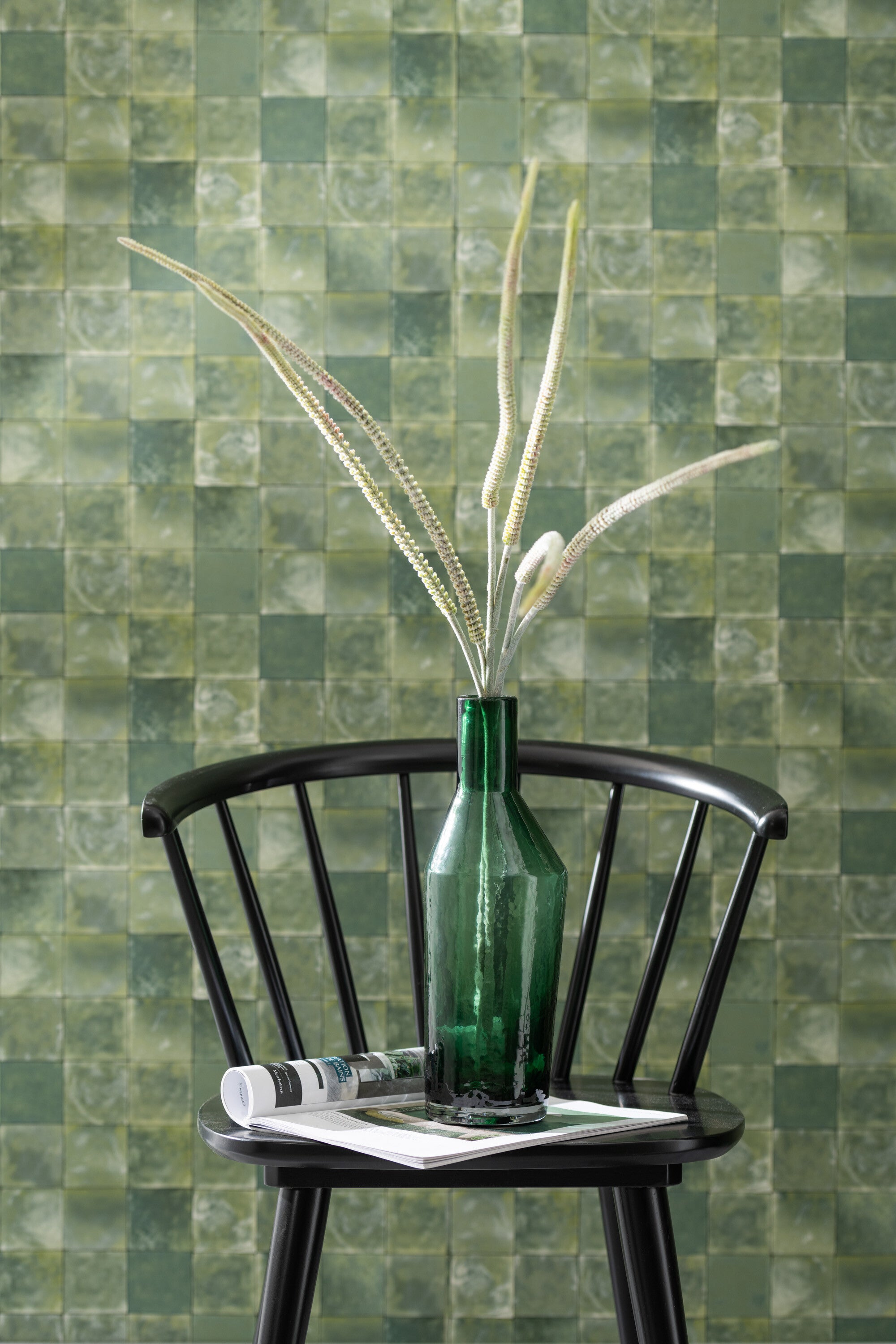 Fles Decoratief Glas Groen L S - J-LINE
