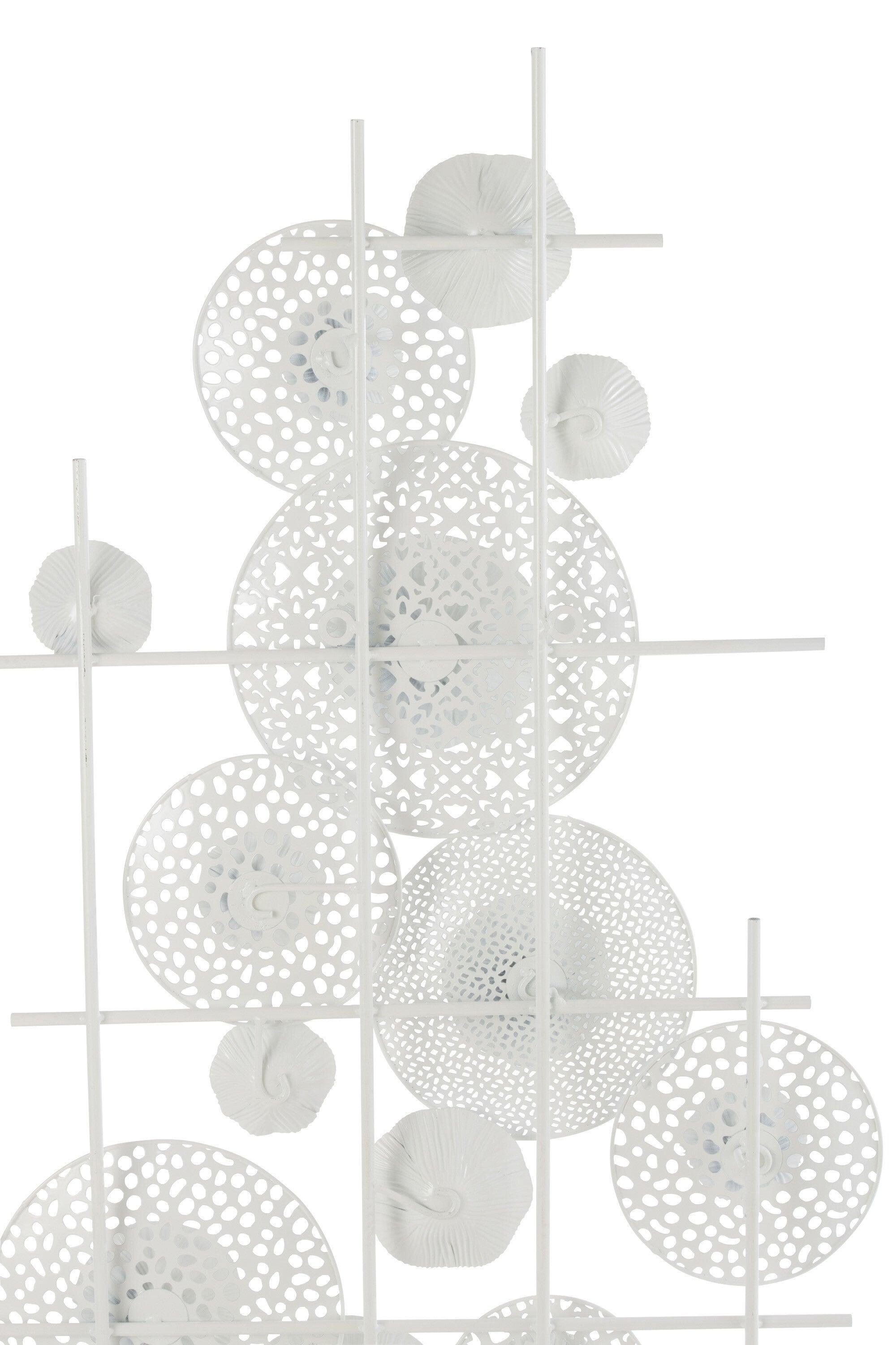 Wanddecoratie Bloemen Metaal Wit - J-LINE