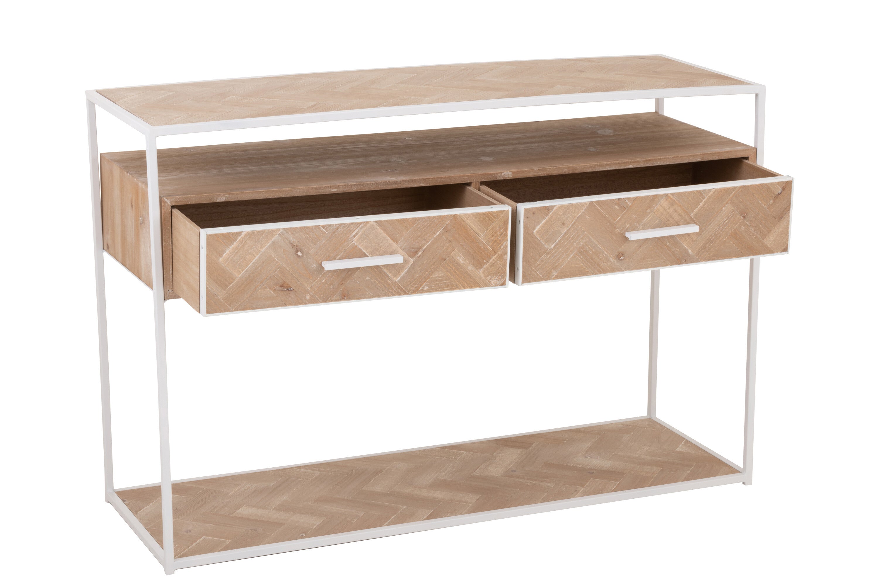 Wandtafel Zigzag 2 Laden Hout/Metaal - J-LINE